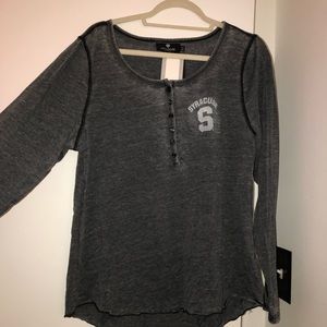 Syracuse University long sleeve henley top.